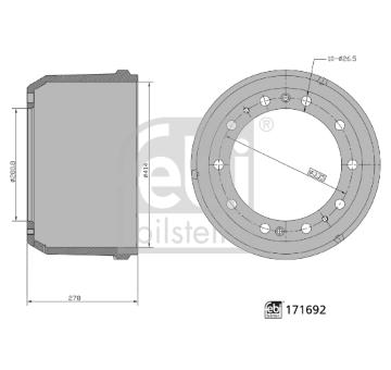 Brzdový buben FEBI BILSTEIN 171692