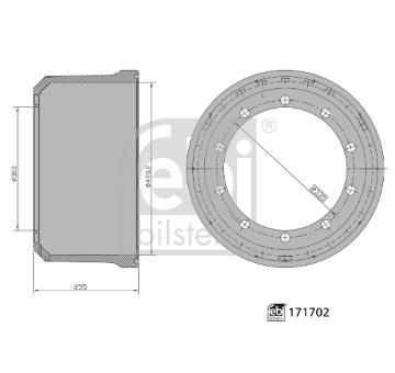 Brzdový buben FEBI BILSTEIN 171702