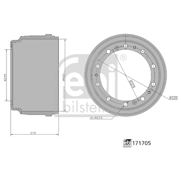 Brzdový buben FEBI BILSTEIN 171705