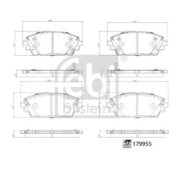 Sada brzdových destiček, kotoučová brzda FEBI BILSTEIN 179955