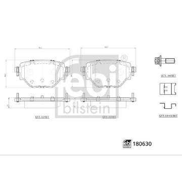 Sada brzdových destiček, kotoučová brzda FEBI BILSTEIN 180630