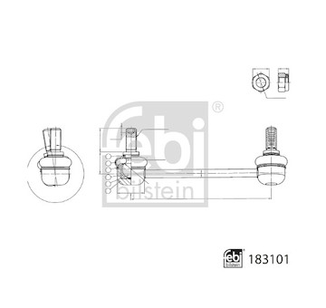 Tyc/vzpera, stabilisator FEBI BILSTEIN 183101