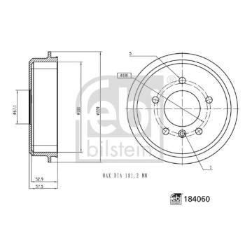 Brzdový buben FEBI BILSTEIN 184060