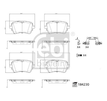 Sada brzdových destiček, kotoučová brzda FEBI BILSTEIN 184230