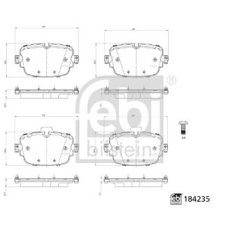 Sada brzdových destiček, kotoučová brzda FEBI BILSTEIN 184235