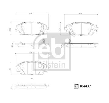 Sada brzdových destiček, kotoučová brzda FEBI BILSTEIN 184437