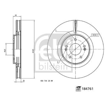 Brzdový kotouč FEBI BILSTEIN 184761