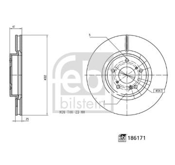 Brzdový kotúč FEBI BILSTEIN 186171