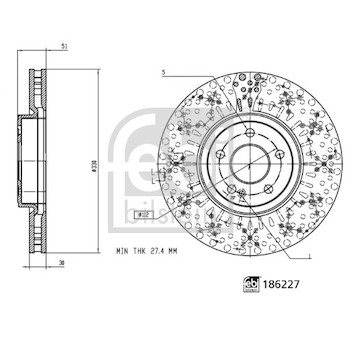 Brzdový kotouč FEBI BILSTEIN 186227