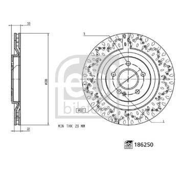 Brzdový kotouč FEBI BILSTEIN 186250