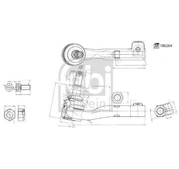 Hlava/čap spojovacej tyče riadenia FEBI BILSTEIN 186264