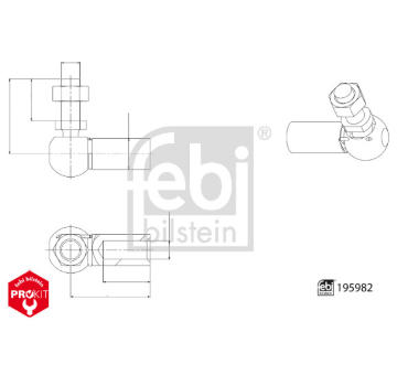 Kulová hlava, řadicí tyčoví FEBI BILSTEIN 195982