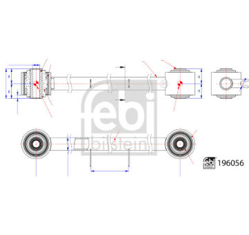 Tyč/Vzpera zavesenia kolies FEBI BILSTEIN 196056