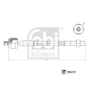 Axiální kloub, příčné táhlo řízení FEBI BILSTEIN 196237