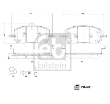 Sada brzdových destiček, kotoučová brzda FEBI BILSTEIN 196401