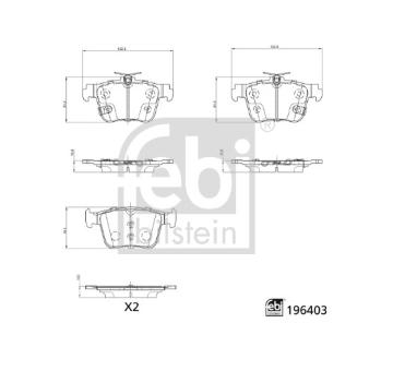 Sada brzdových destiček, kotoučová brzda FEBI BILSTEIN 196403