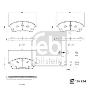 Sada brzdových platničiek kotúčovej brzdy FEBI BILSTEIN 197224