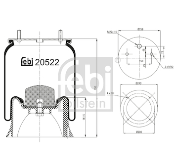 Mech, pneumaticke odpruzeni FEBI BILSTEIN 20522