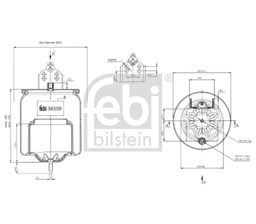 Mech, pneumaticke odpruzeni FEBI BILSTEIN 38509