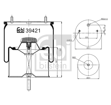 Mech, pneumaticke odpruzeni FEBI BILSTEIN 39421