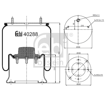 Mech, pneumaticke odpruzeni FEBI BILSTEIN 40288