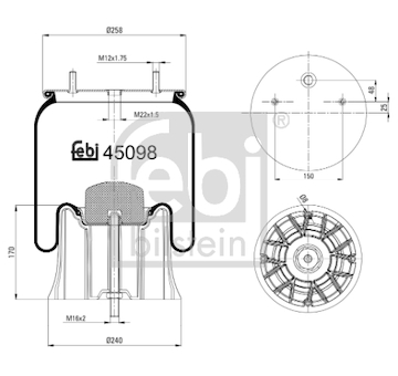 Mech, pneumaticke odpruzeni FEBI BILSTEIN 45098