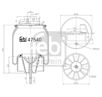 Mech, pneumaticke odpruzeni FEBI BILSTEIN 47540