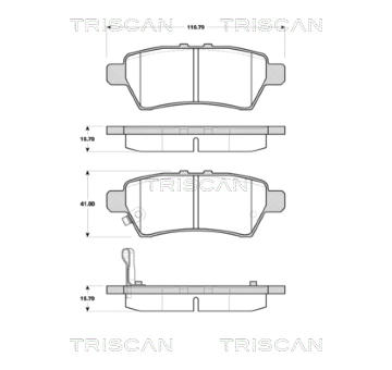 Sada brzdových destiček, kotoučová brzda TRISCAN 8110 14045