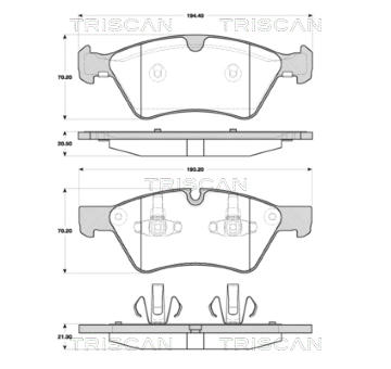 Sada brzdových destiček, kotoučová brzda TRISCAN 8110 23051