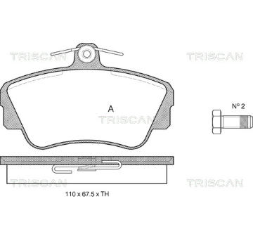 Sada brzdových destiček, kotoučová brzda TRISCAN 8110 27944