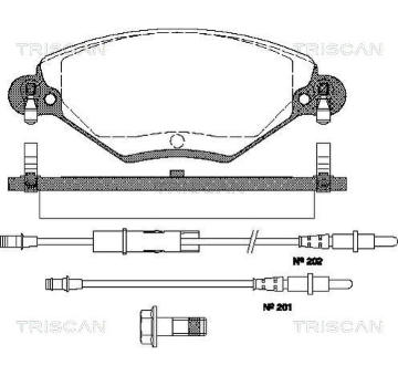 Sada brzdových destiček, kotoučová brzda TRISCAN 8110 28019