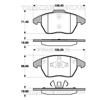 Sada brzdových destiček, kotoučová brzda TRISCAN 8110 28038