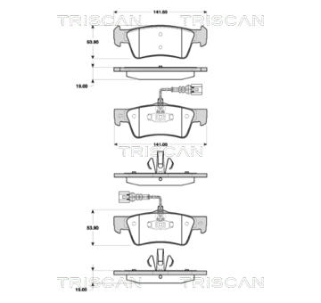 Sada brzdových destiček, kotoučová brzda TRISCAN 8110 29060