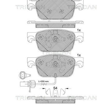 Sada brzdových destiček, kotoučová brzda TRISCAN 8110 29186