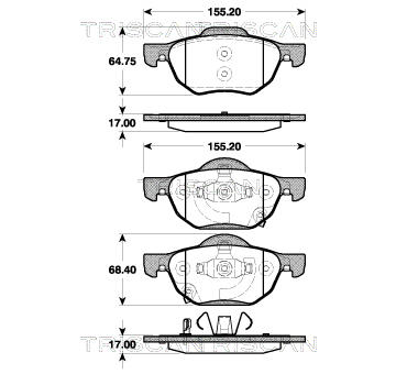 Sada brzdových destiček, kotoučová brzda TRISCAN 8110 40010