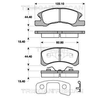Sada brzdových destiček, kotoučová brzda TRISCAN 8110 41008