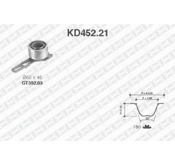 ozubení,sada rozvodového řemene SNR KD452.21