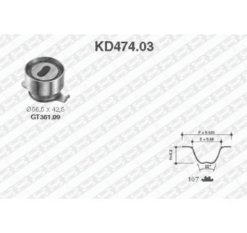 ozubení,sada rozvodového řemene SNR KD474.03