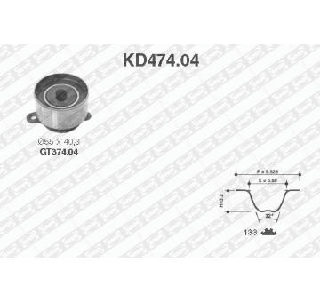ozubení,sada rozvodového řemene SNR KD474.04