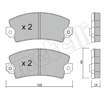Sada brzdových destiček, kotoučová brzda METELLI 22-0005-1