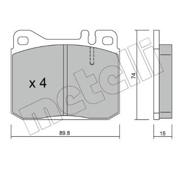 Sada brzdových destiček, kotoučová brzda METELLI 22-0011-0