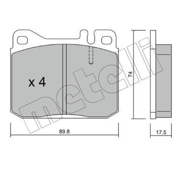 Sada brzdových destiček, kotoučová brzda METELLI 22-0011-1