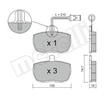 Sada brzdových destiček, kotoučová brzda METELLI 22-0016-5