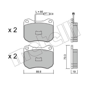 Sada brzdových destiček, kotoučová brzda METELLI 22-0021-0