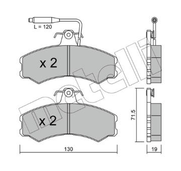 Sada brzdových destiček, kotoučová brzda METELLI 22-0031-0