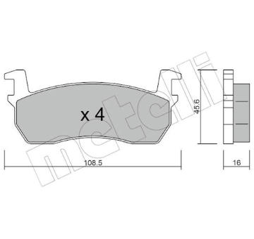 Sada brzdových destiček, kotoučová brzda METELLI 22-0034-0
