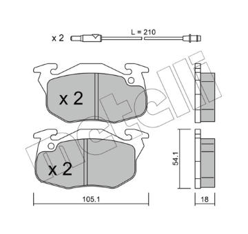 Sada brzdových destiček, kotoučová brzda METELLI 22-0037-0