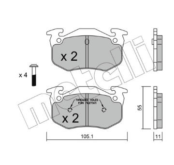 Sada brzdových destiček, kotoučová brzda METELLI 22-0038-1