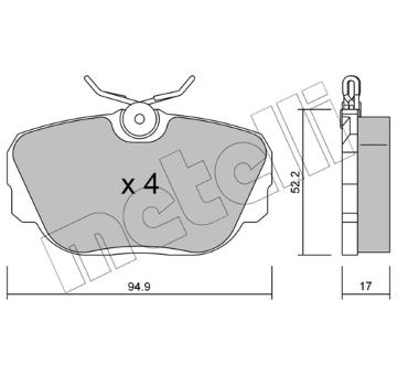 Sada brzdových destiček, kotoučová brzda METELLI 22-0042-0