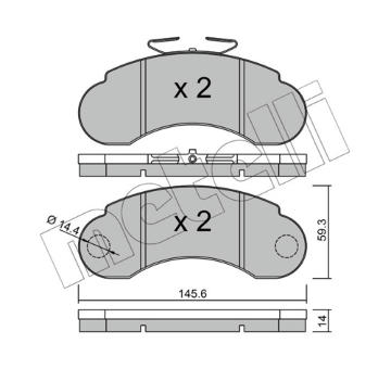 Sada brzdových destiček, kotoučová brzda METELLI 22-0055-0